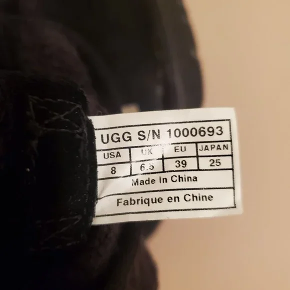 Ugg 8‎ Black Knit Winter Boots 1000693 Back Lace Up Sheepskin HEIRLOOM - Picture 5 of 9